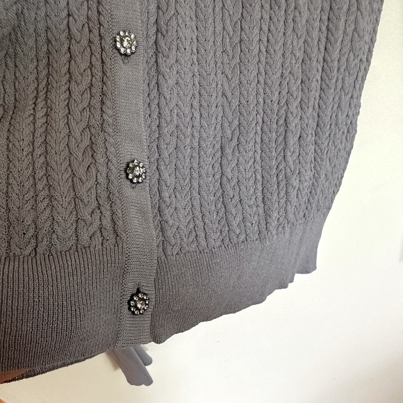 Zara Jewel Button Cable-knit Cardigan - Picture 8 of 12